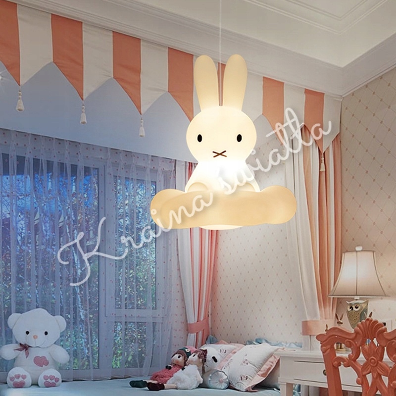 UROCZA LAMPA SUFITOWA KRÓLIK KRÓLICZEK CHMURKA CHMURA POKÓJ DZIECKA E27