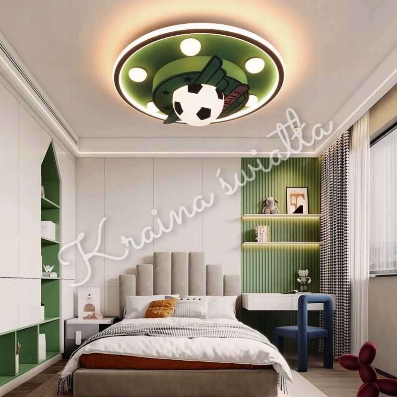 LAMPA SUFITOWA PIŁKA NOŻNA PIŁKARZ BOISKO LED + E27 **Kraina światła