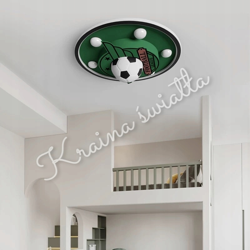 LAMPA SUFITOWA PIŁKA NOŻNA PIŁKARZ BOISKO LED + E27 **Kraina światła