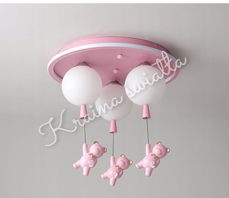 UROCZA LAMPA SUFITOWA MIŚ BALONY MISIE BALON POKÓJ DZIECKA LED + E27