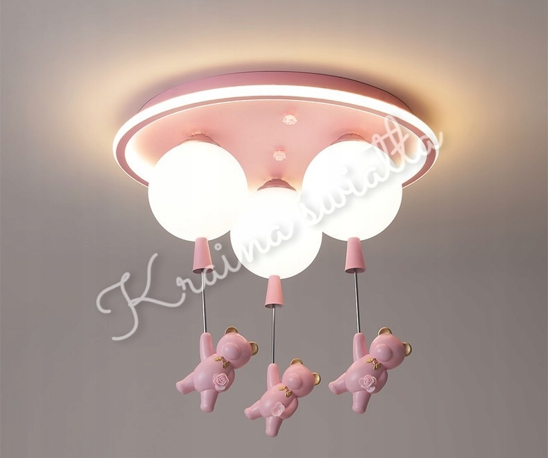 UROCZA LAMPA SUFITOWA MIŚ BALONY MISIE BALON POKÓJ DZIECKA LED + E27